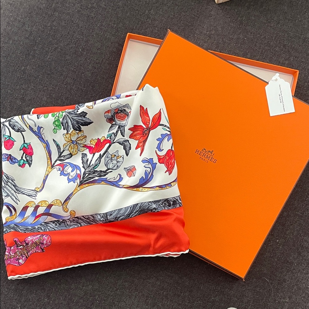 Hermes Multicolor Silk Scarf